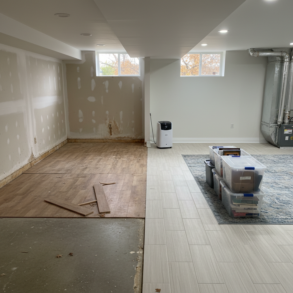 Completed content pack-out and restoration work at a residential property in Rockford, IL