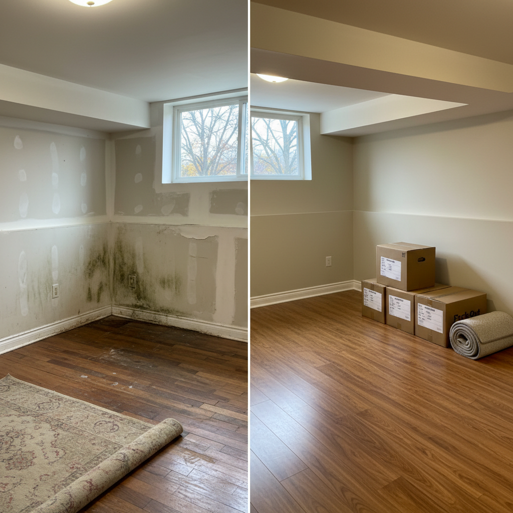 Completed content pack-out and restoration work at a residential property in Bellwood, IL