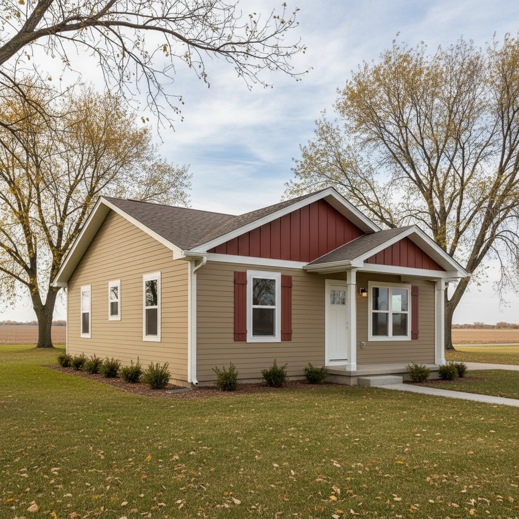 Completed cement siding work at a residential property in Great Bend, KS