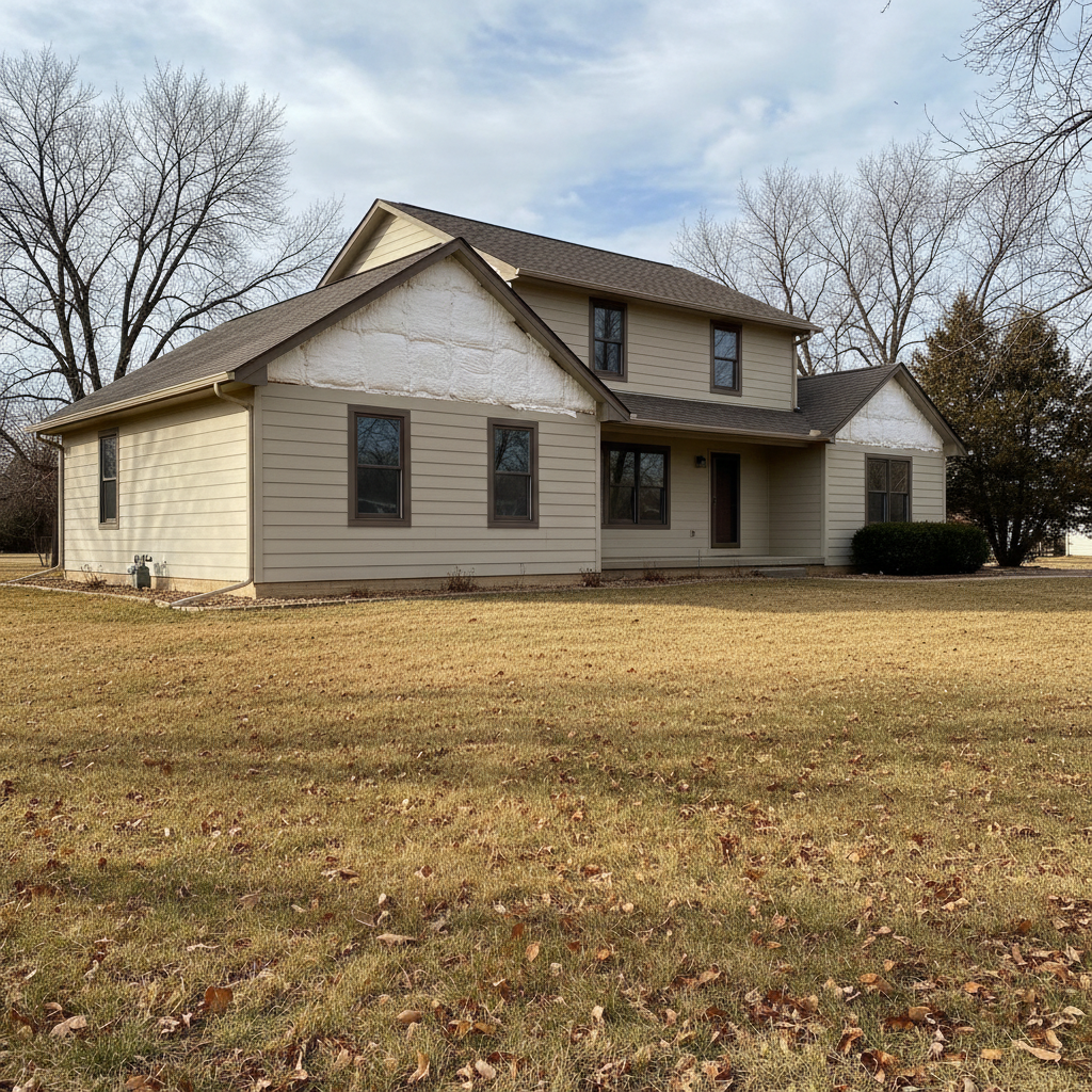 Completed insulation installation work at a residential property in Garden City, KS