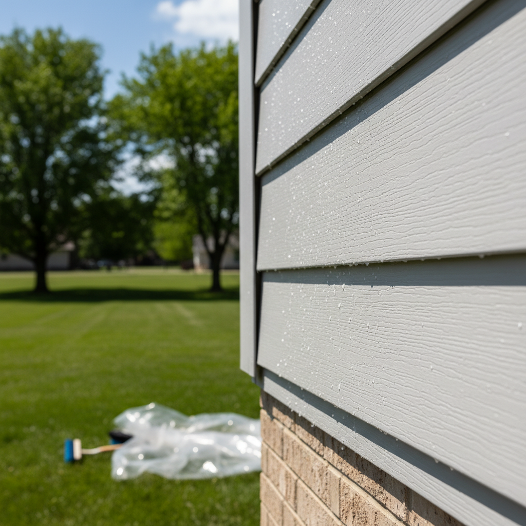 Completed siding cleaning work at a residential property in Great Bend, KS