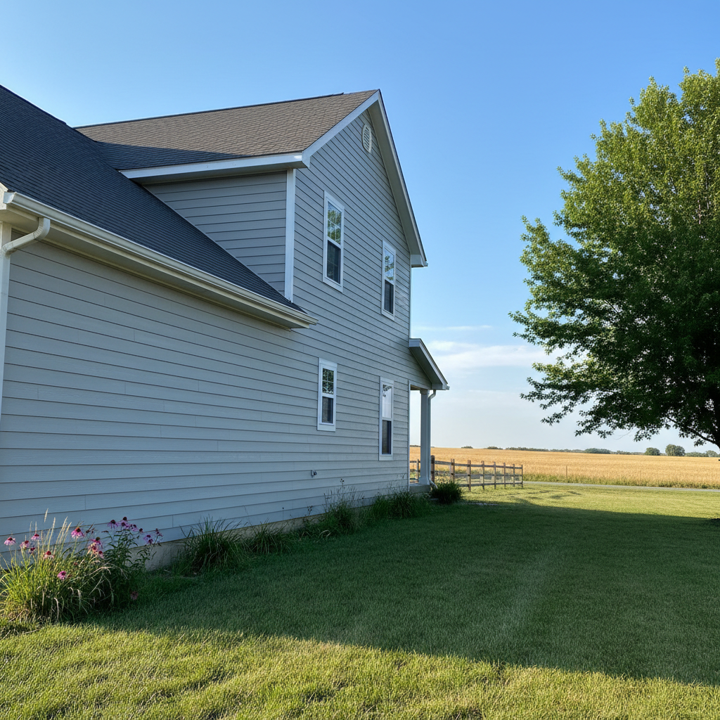Completed siding installation work at a residential property in Great Bend, KS