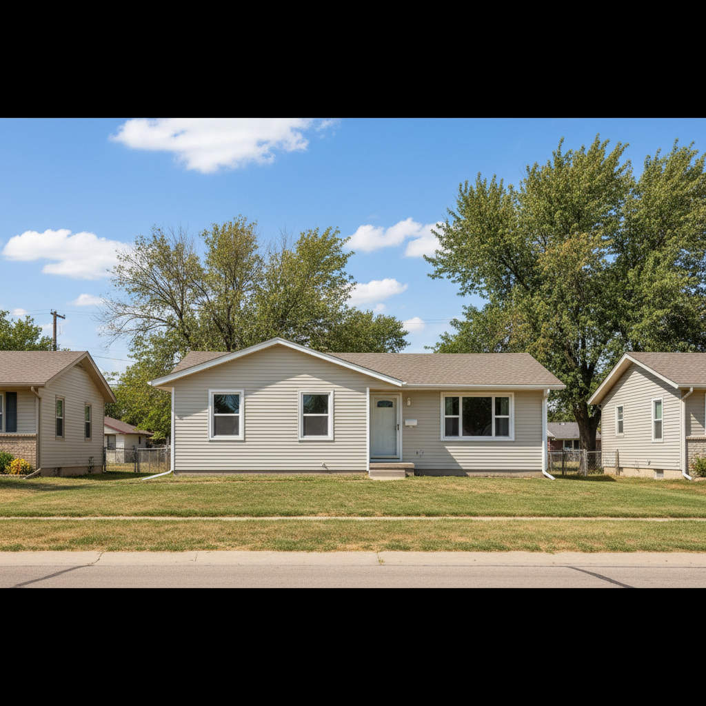 Completed vinyl siding installation work at a residential property in Dodge City, KS