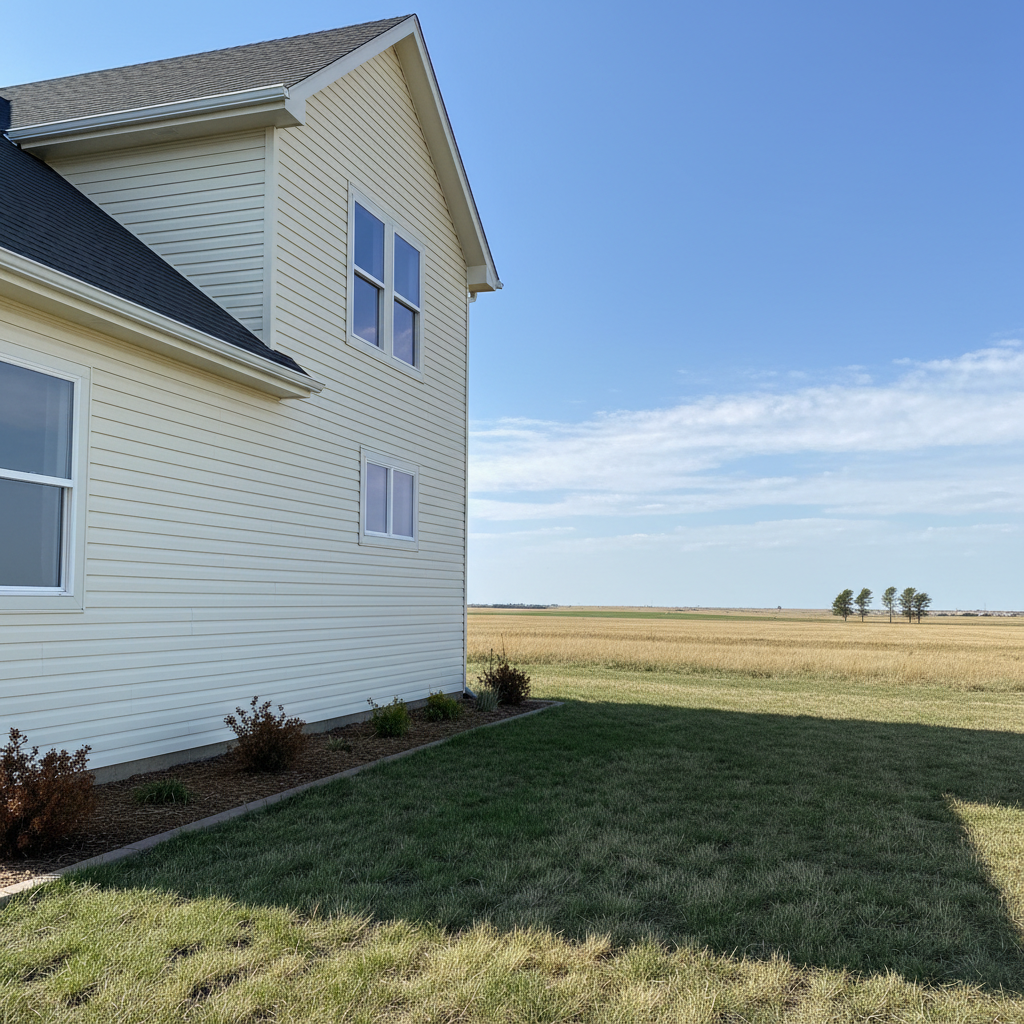 Completed siding replacement work at a residential property in Dodge City, KS