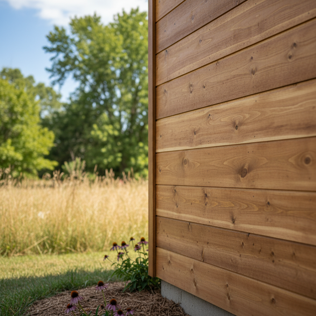 Completed wooden siding work at a residential property in Topeka, KS