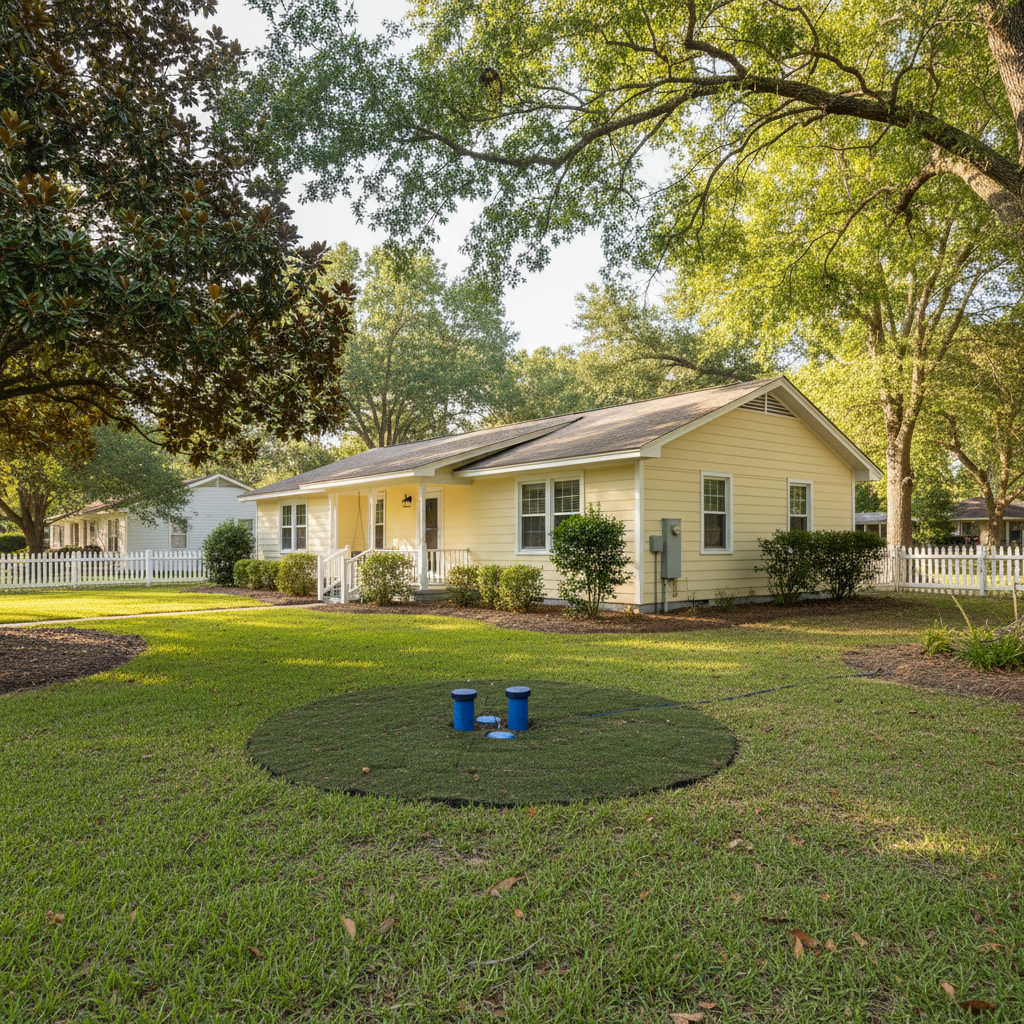 Completed geothermal drilling work at a residential property in Gulfport, MS