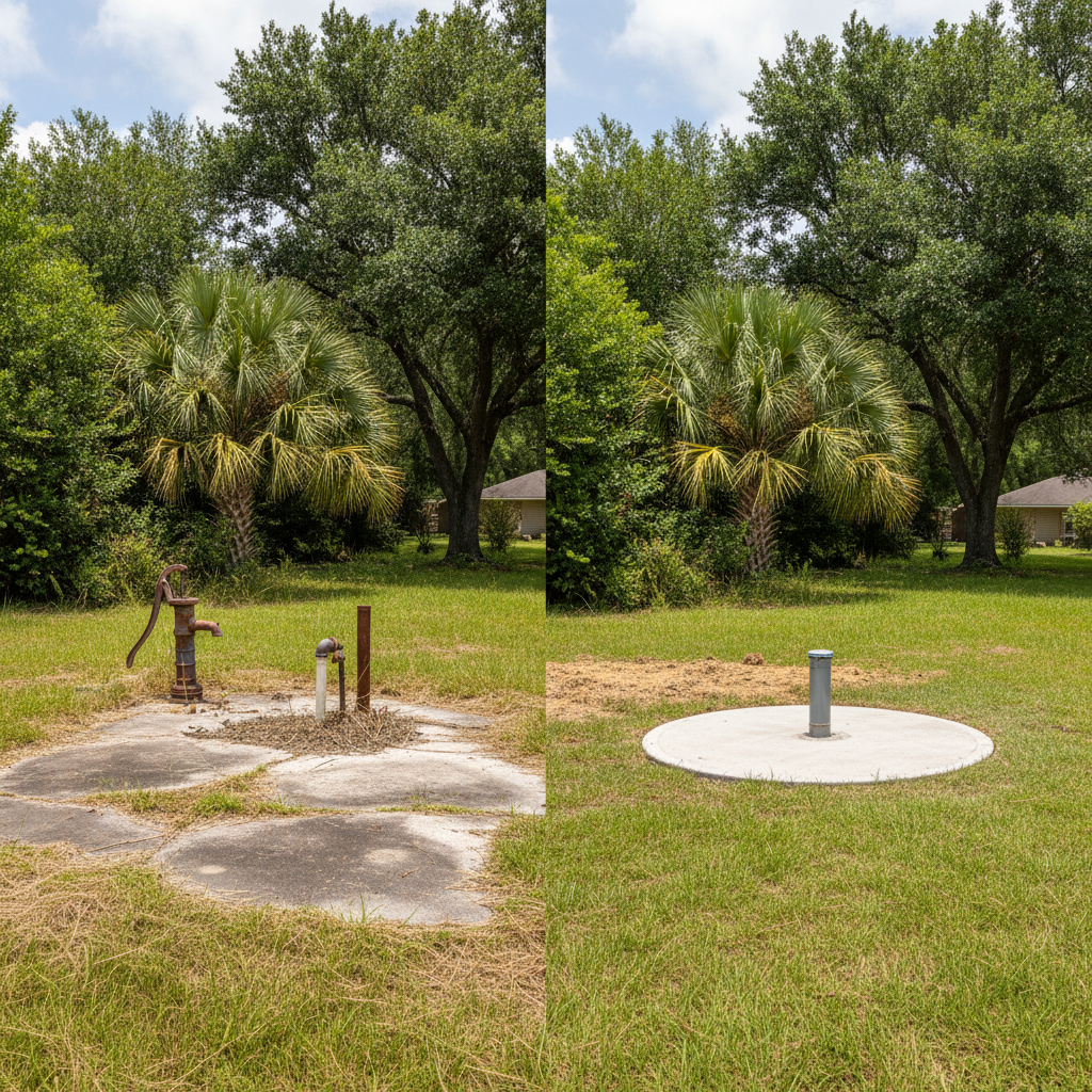 Completed well drilling work at a residential property in Gulfport, MS