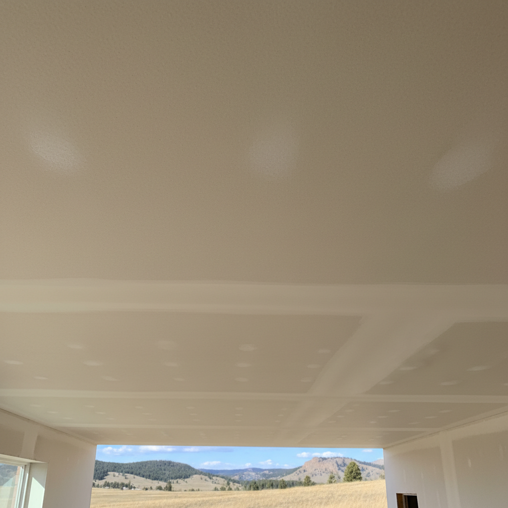 Completed ceiling drywall installation work at a residential property in Billings, MT