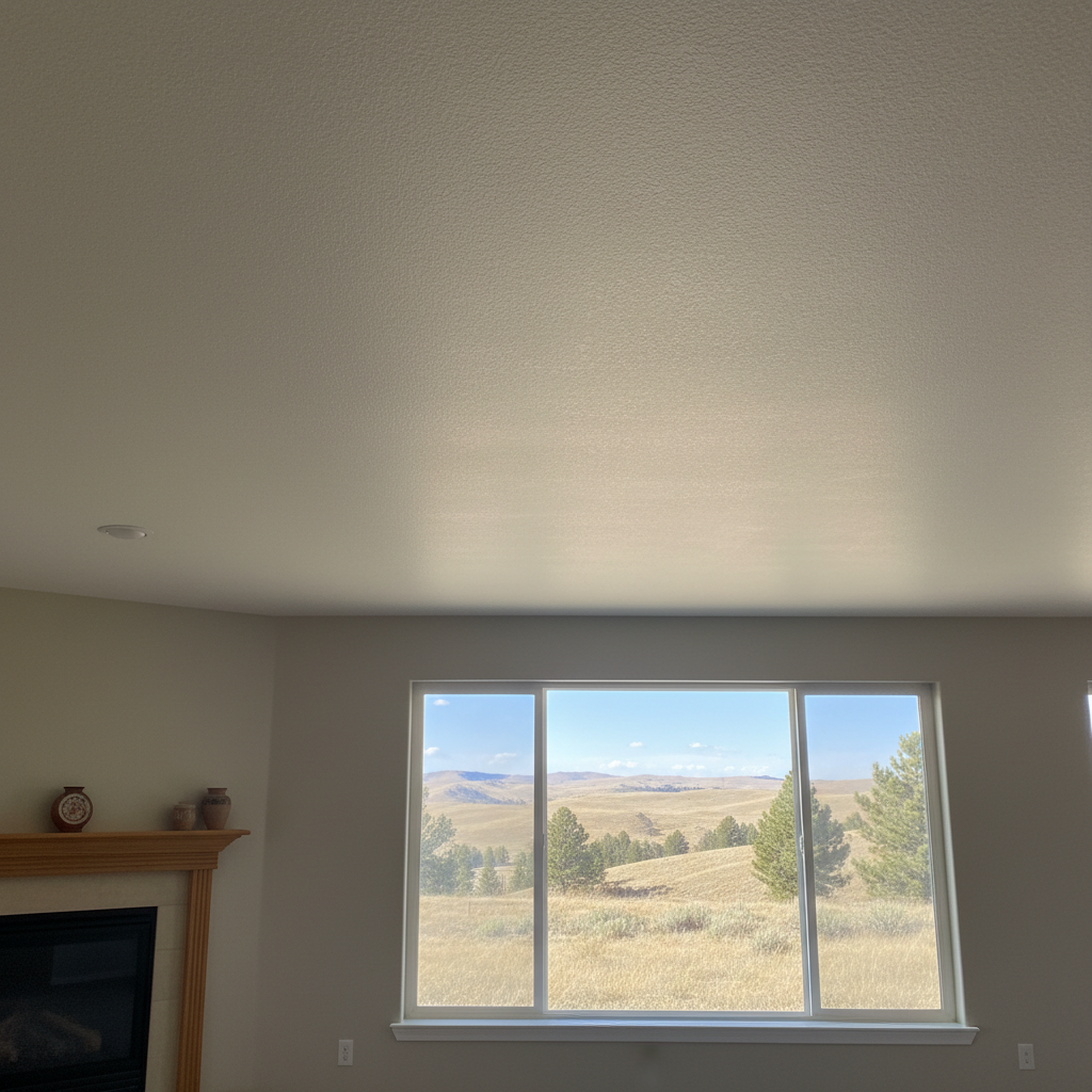 Completed popcorn ceiling removal work at a residential property in Billings, MT