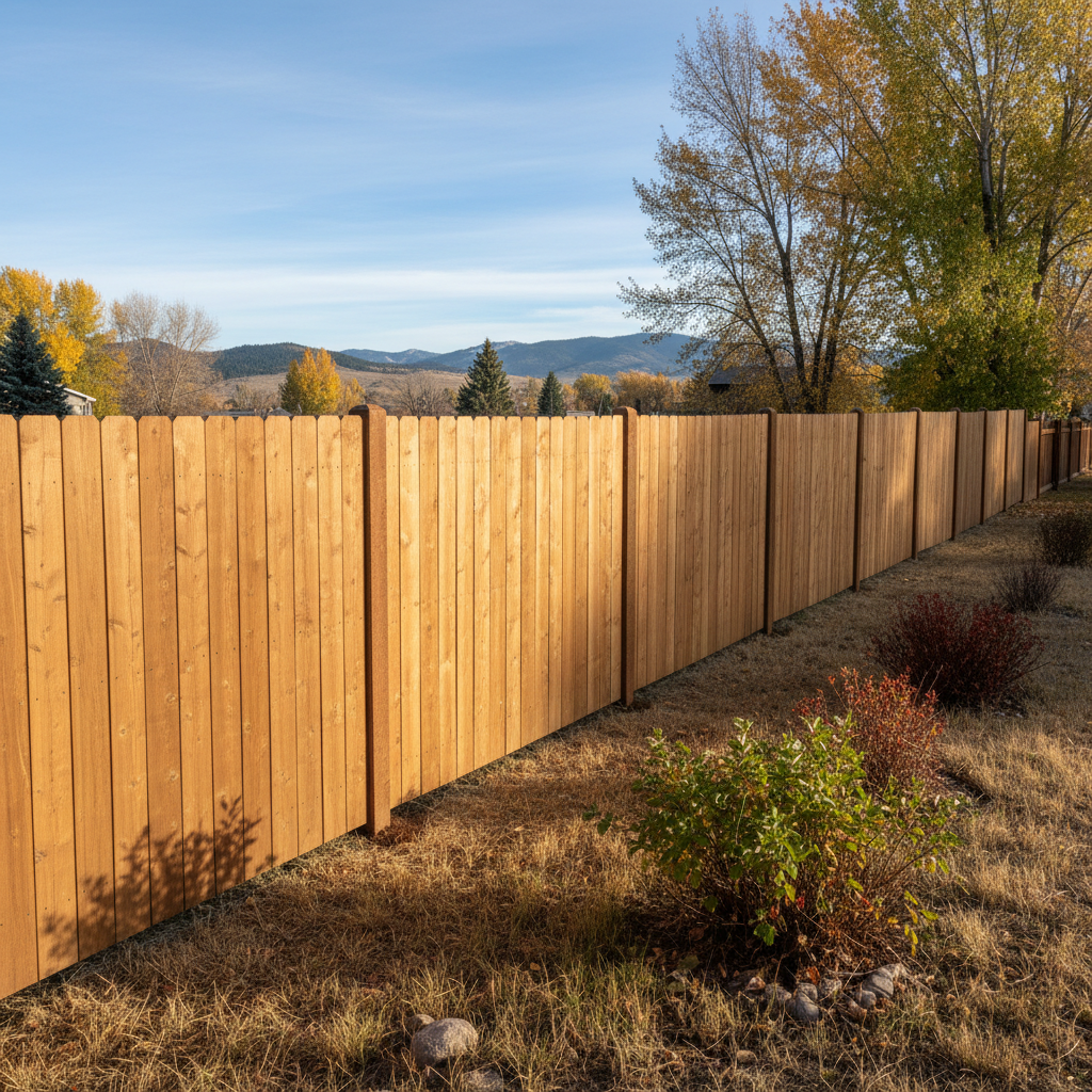 Completed fence repair work at a residential property in Missoula, MT