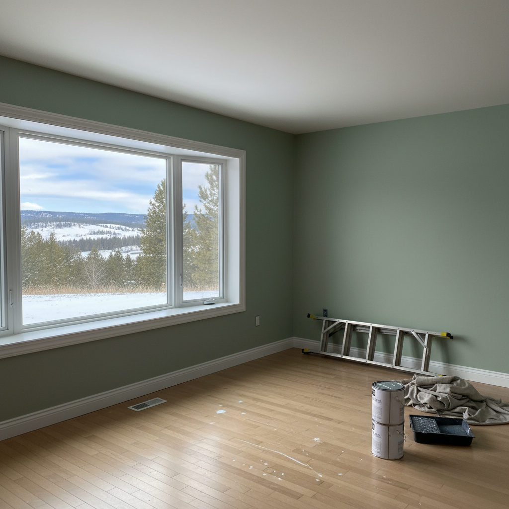 Completed interior painting work at a residential property in Victor, MT