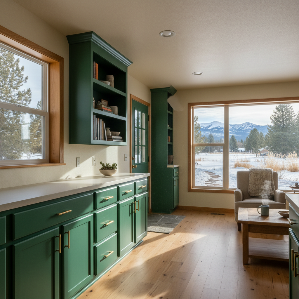 Completed cabinet painting work at a residential property in Missoula, MT