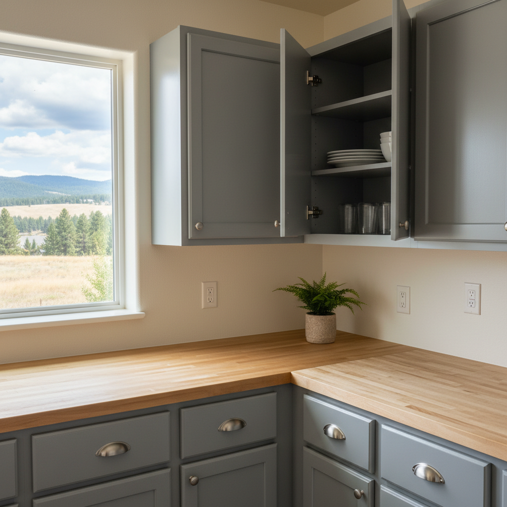 Completed cabinet painting work at a residential property in Missoula, MT