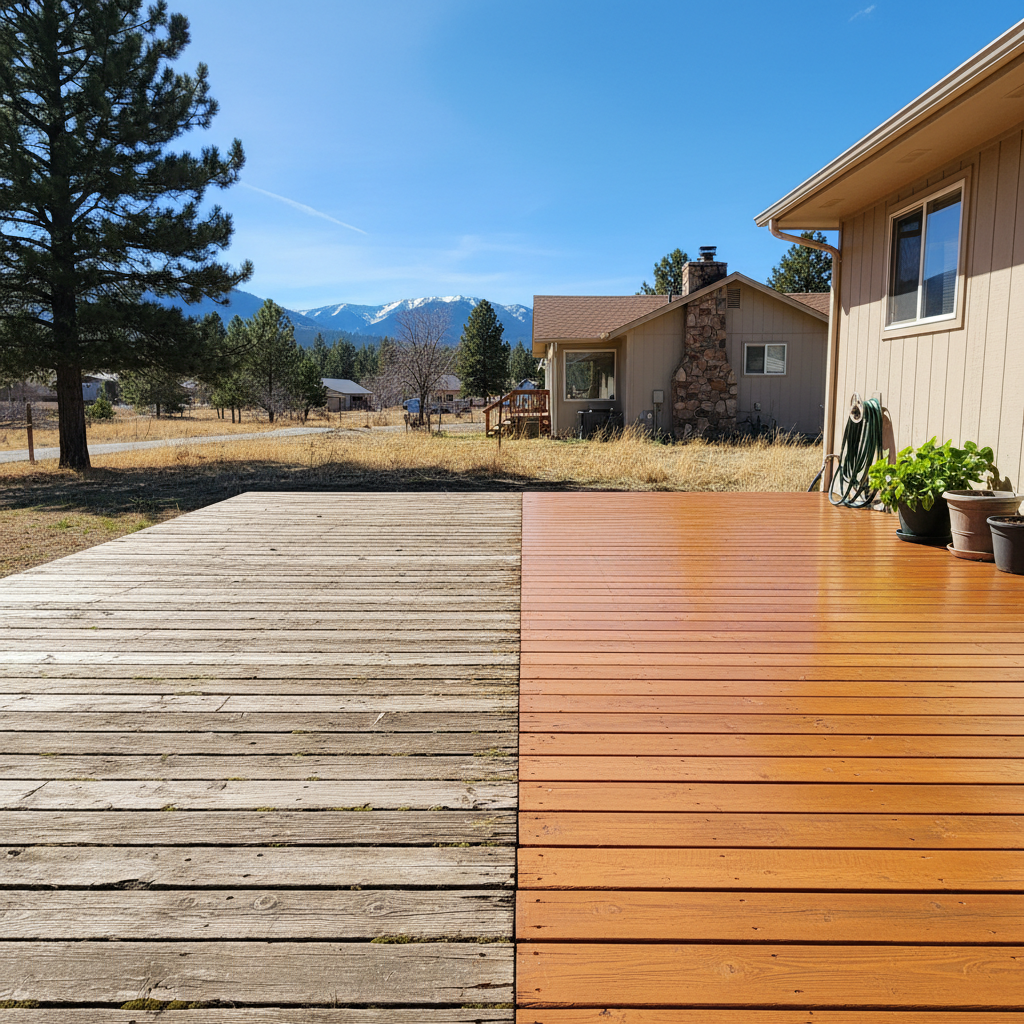 Completed deck staining work at a residential property in Missoula, MT