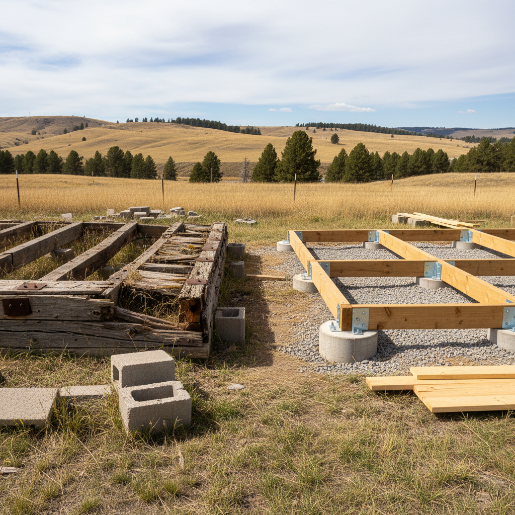 Completed shed foundation work work at a residential property in Great Falls, MT