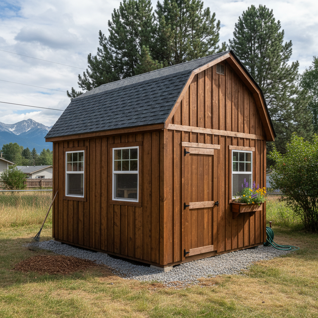 Completed custom shed design work at a residential property in Missoula, MT