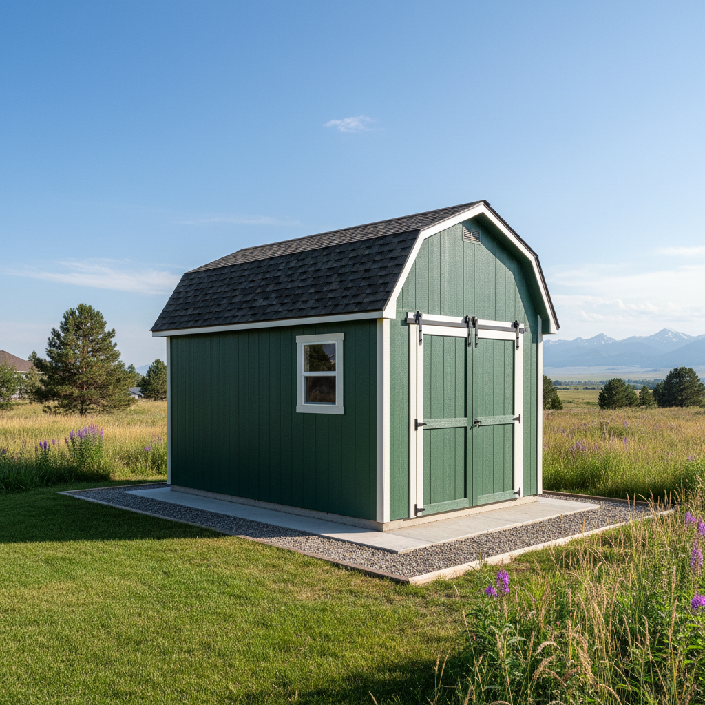Completed storage sheds work at a residential property in Great Falls, MT