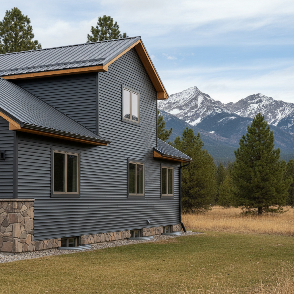Completed metal siding work at a residential property in Missoula, MT