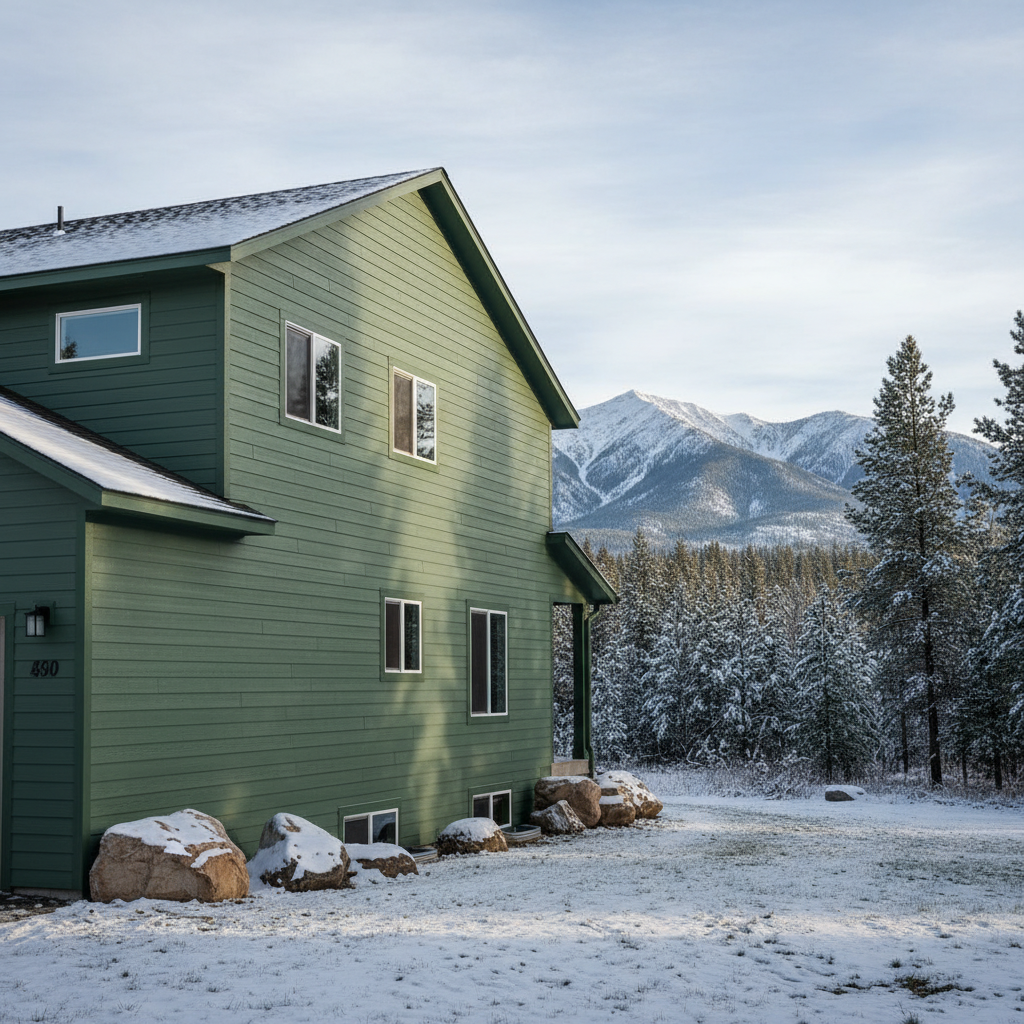 Completed cement siding work at a residential property in Kalispell, MT