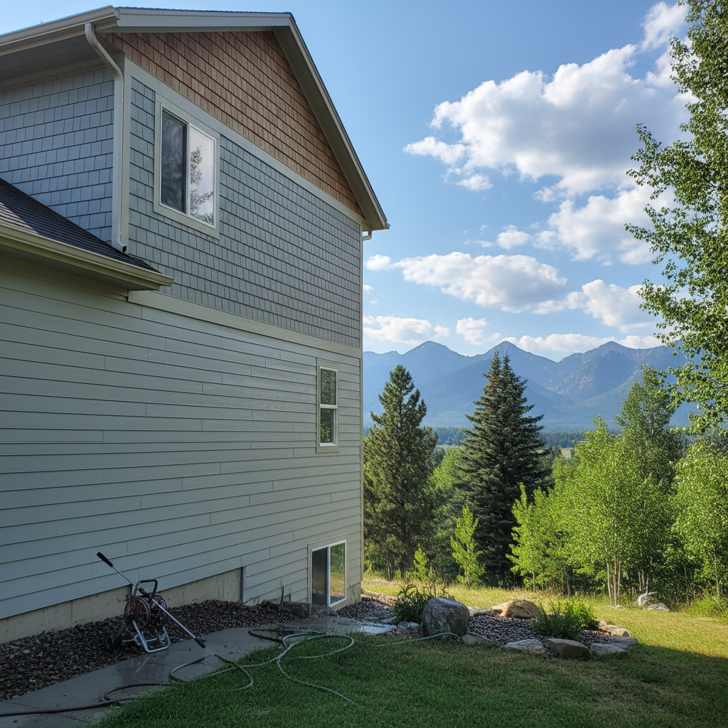 Completed siding cleaning work at a residential property in Kalispell, MT