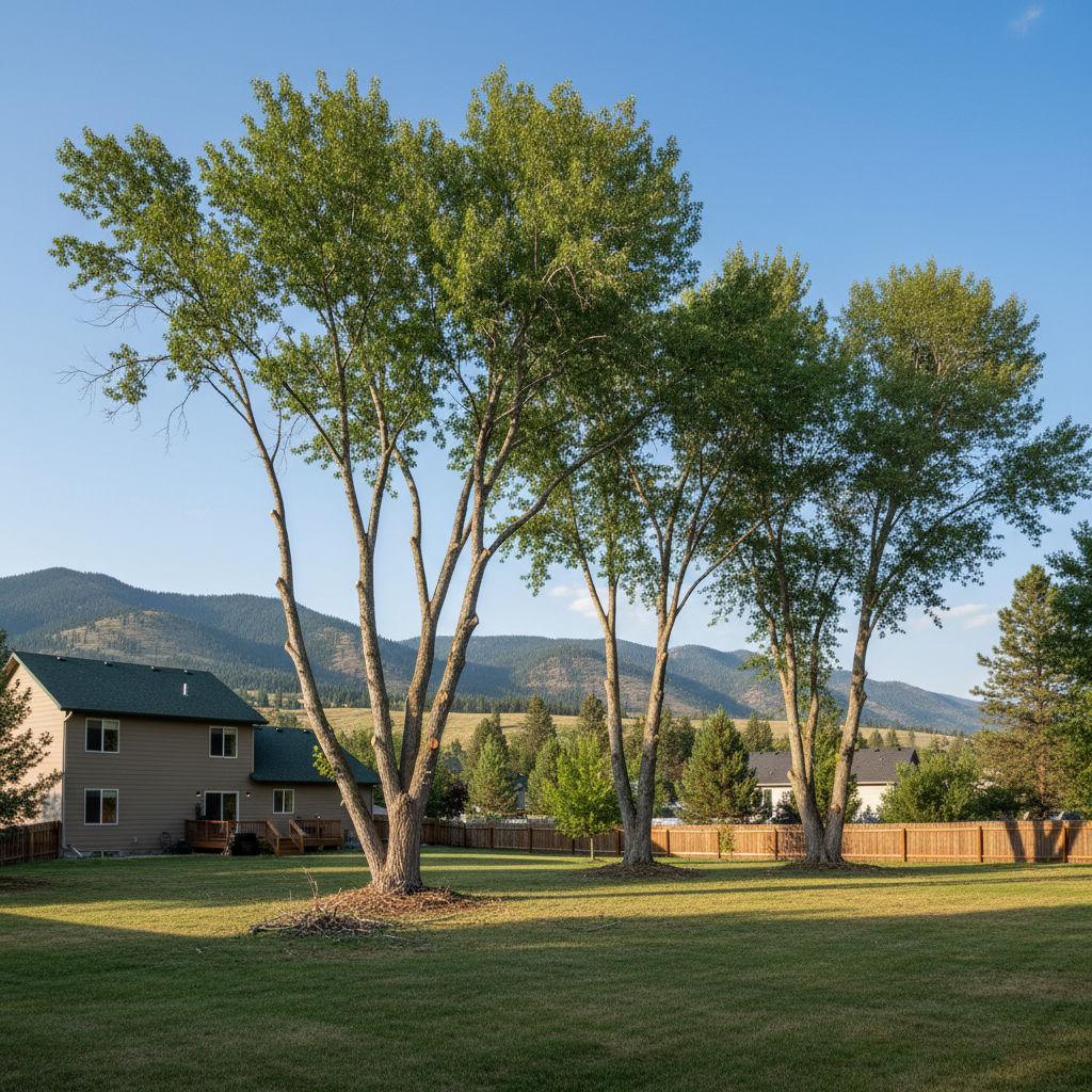 Completed tree trimming work at a residential property in Helena, MT