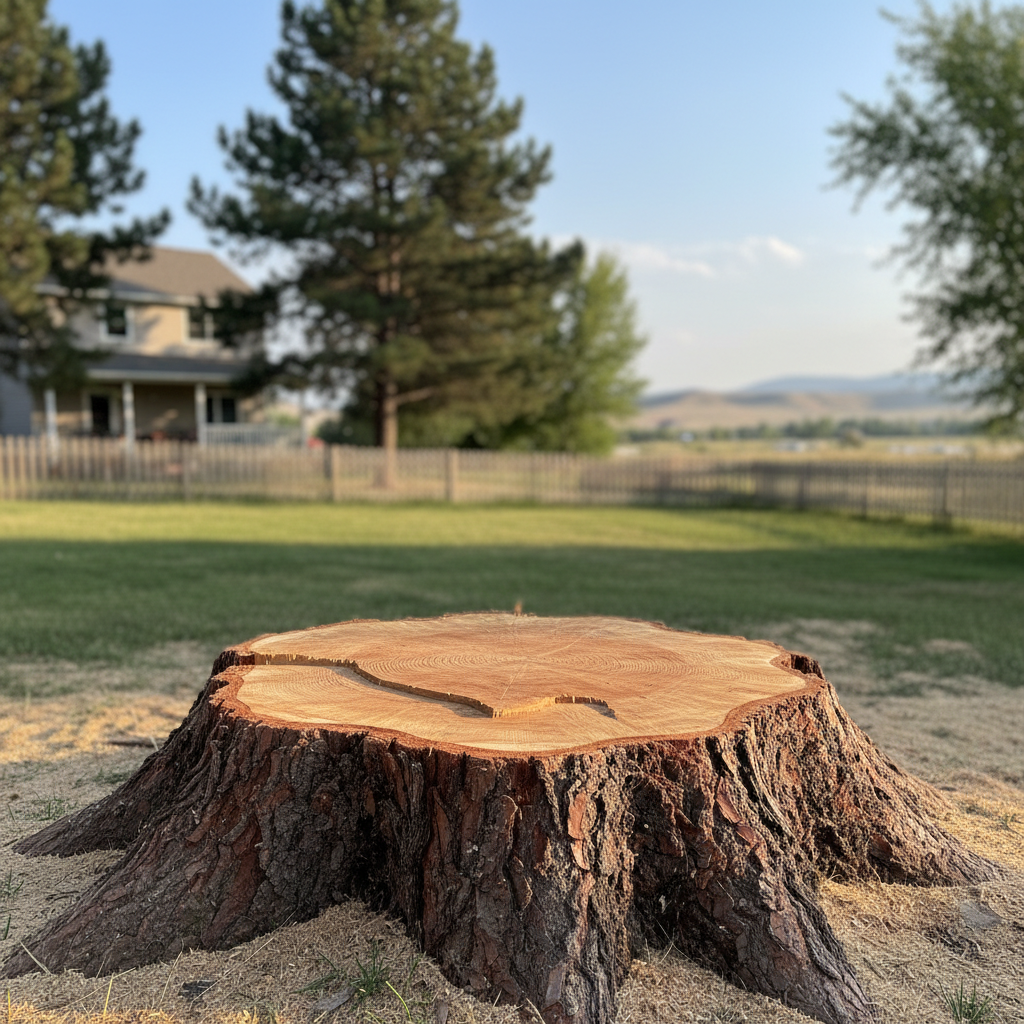 Completed tree removal work at a residential property in Laurel, MT