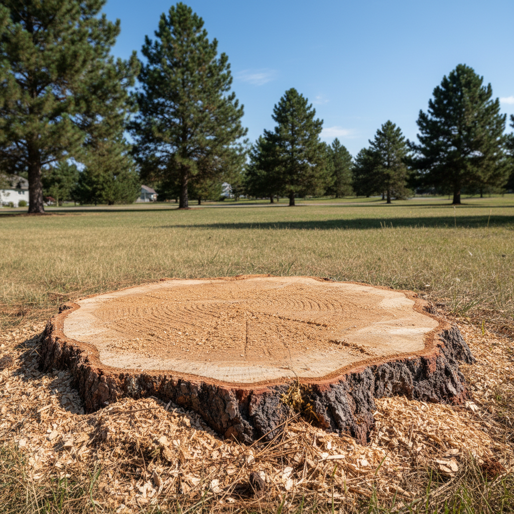 Completed tree removal work at a residential property in Laurel, MT