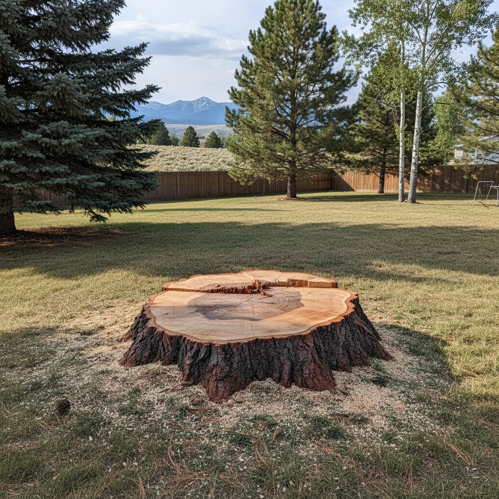 Completed tree removal work at a residential property in Billings, MT