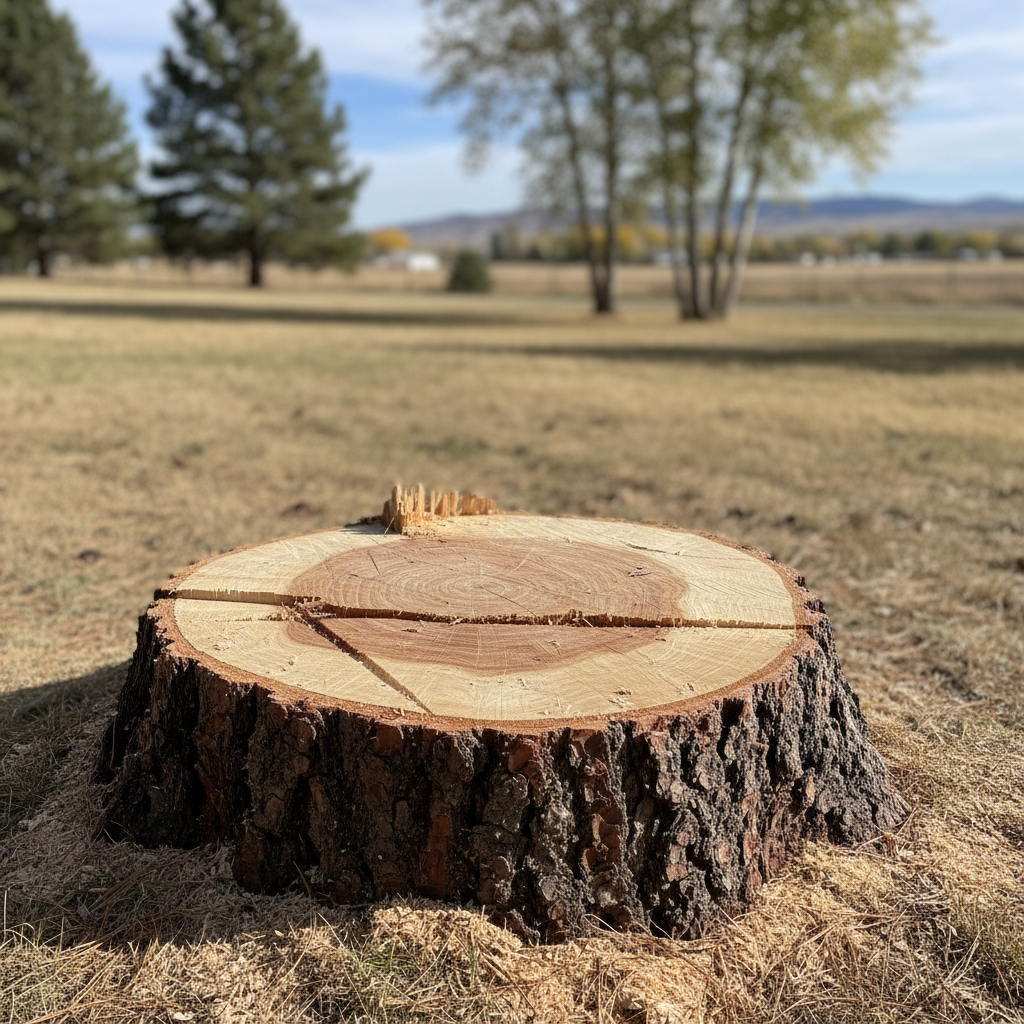 Completed tree removal work at a residential property in Billings, MT