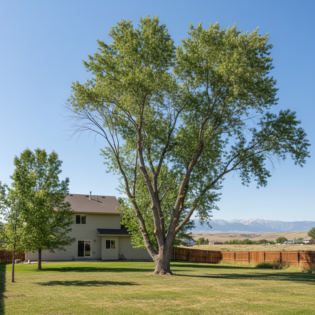 Completed tree pruning work at a residential property in Billings, MT