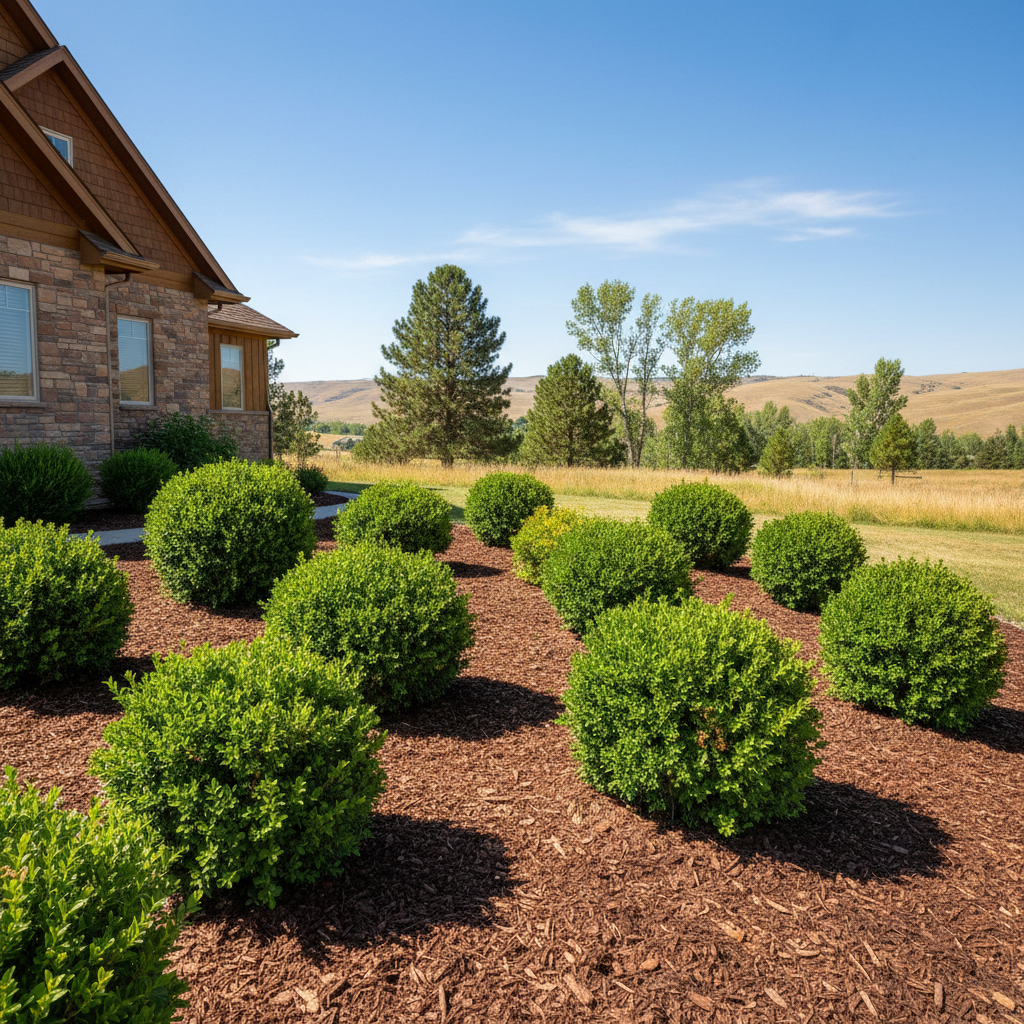Completed shrub & bush trimming work at a residential property in Billings, MT