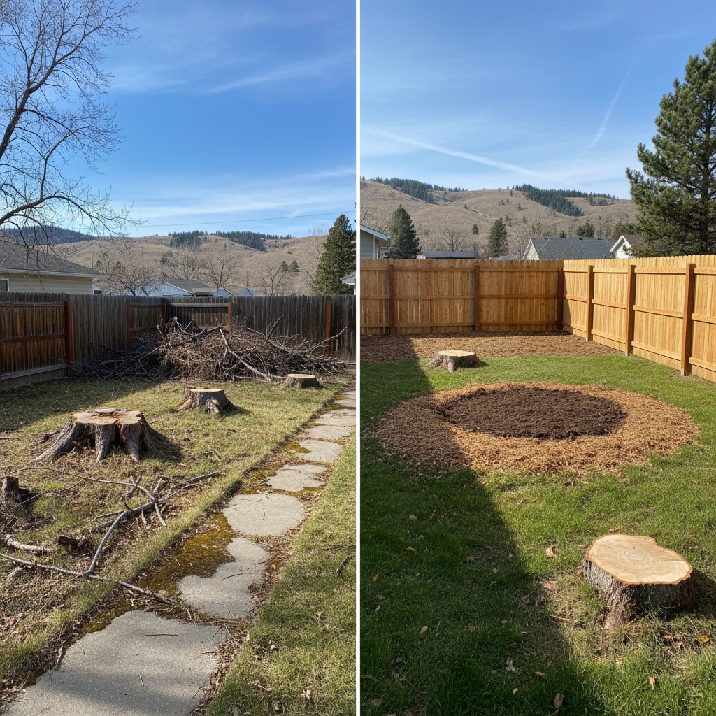 Completed emergency tree removal work at a residential property in Billings, MT