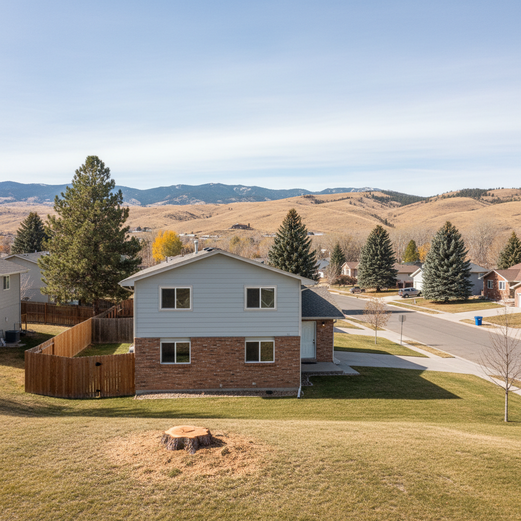 Completed emergency tree removal work at a residential property in Helena, MT