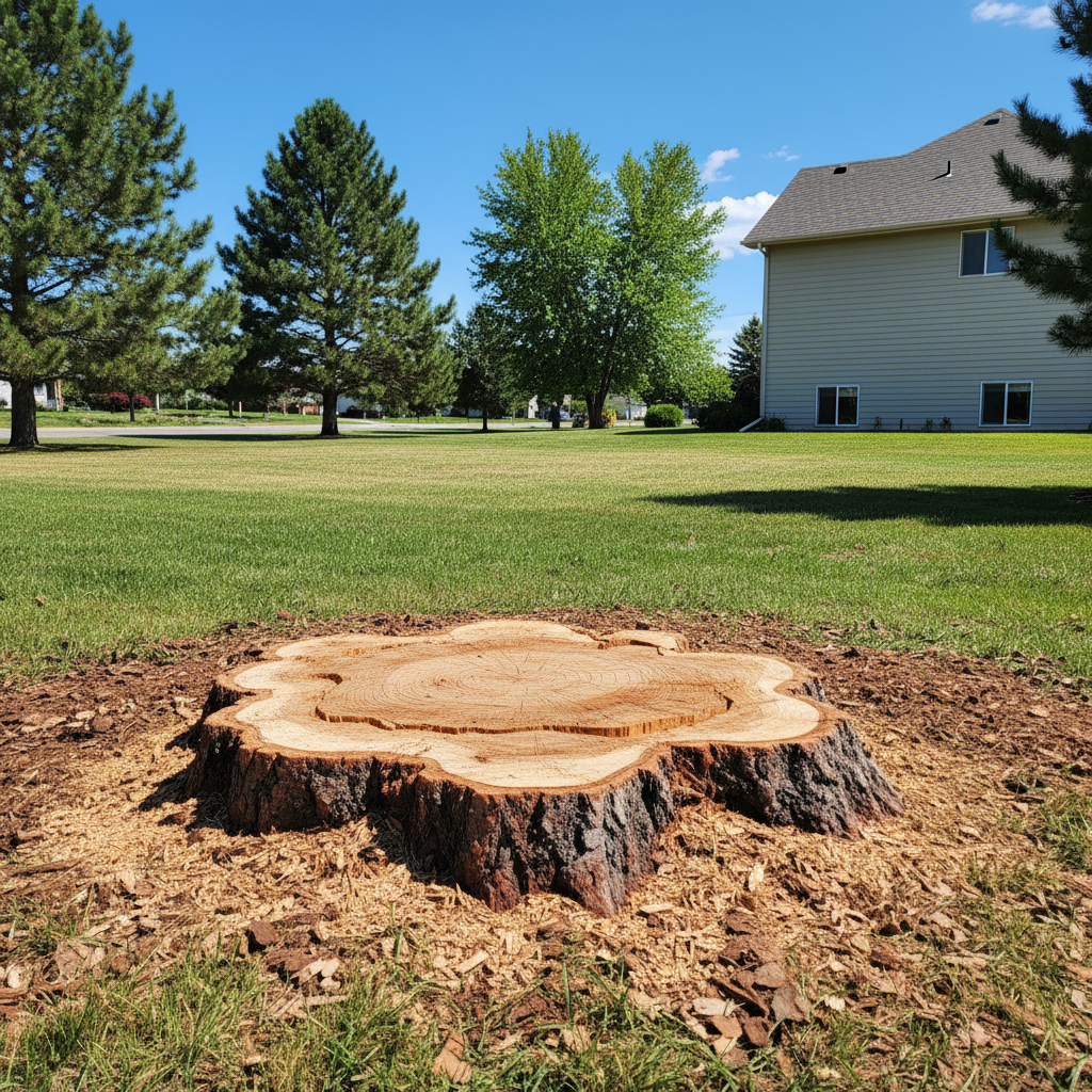 Completed emergency tree removal work at a residential property in Laurel, MT