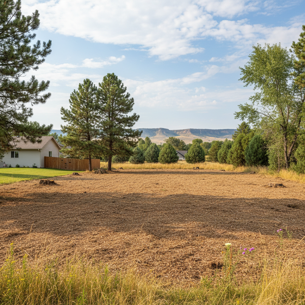 Completed lot clearing work at a residential property in Billings, MT
