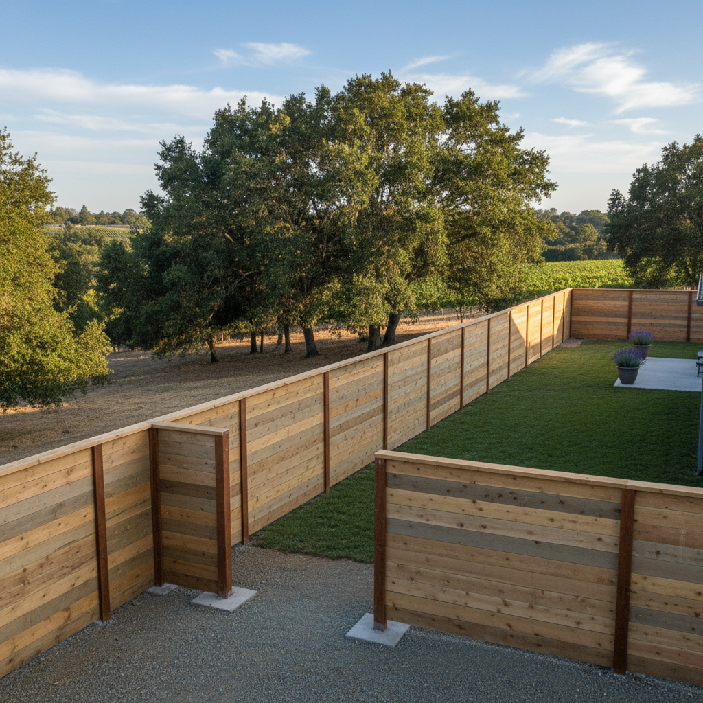 Completed fence repair work at a residential property in Napa, CA