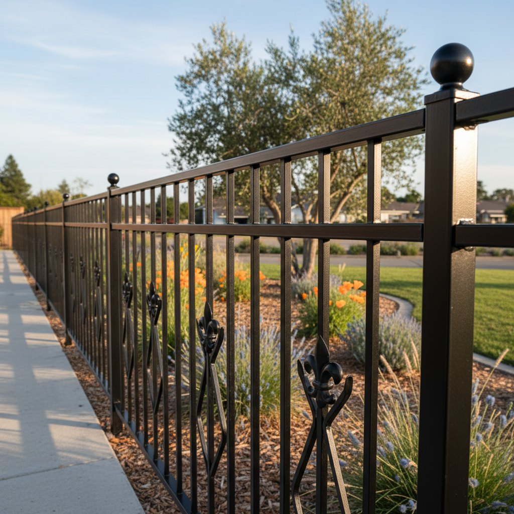 Completed ornamental iron fencing work at a residential property in Vallejo, CA
