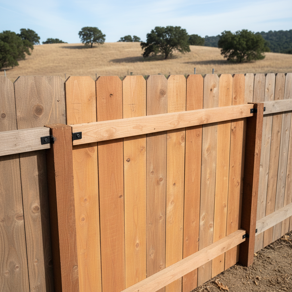 Completed fence repair work at a residential property in Benicia, CA