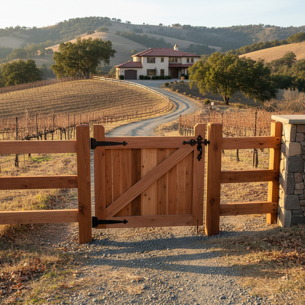 Completed gate installation work at a residential property in Napa, CA