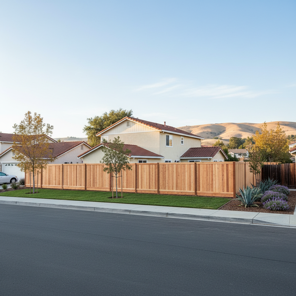 Completed privacy fence installation work at a residential property in Vallejo, CA