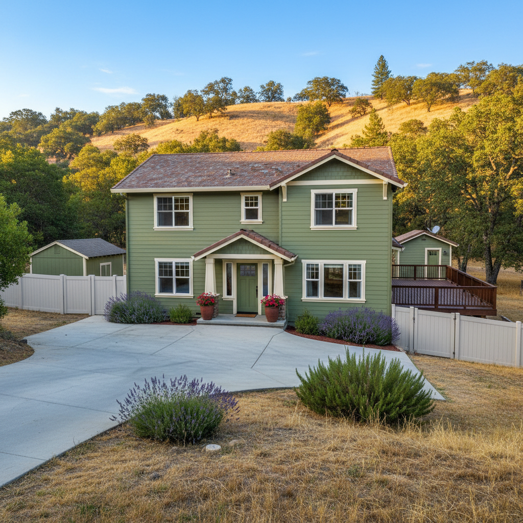 Completed exterior painting work at a residential property in Auburn, CA