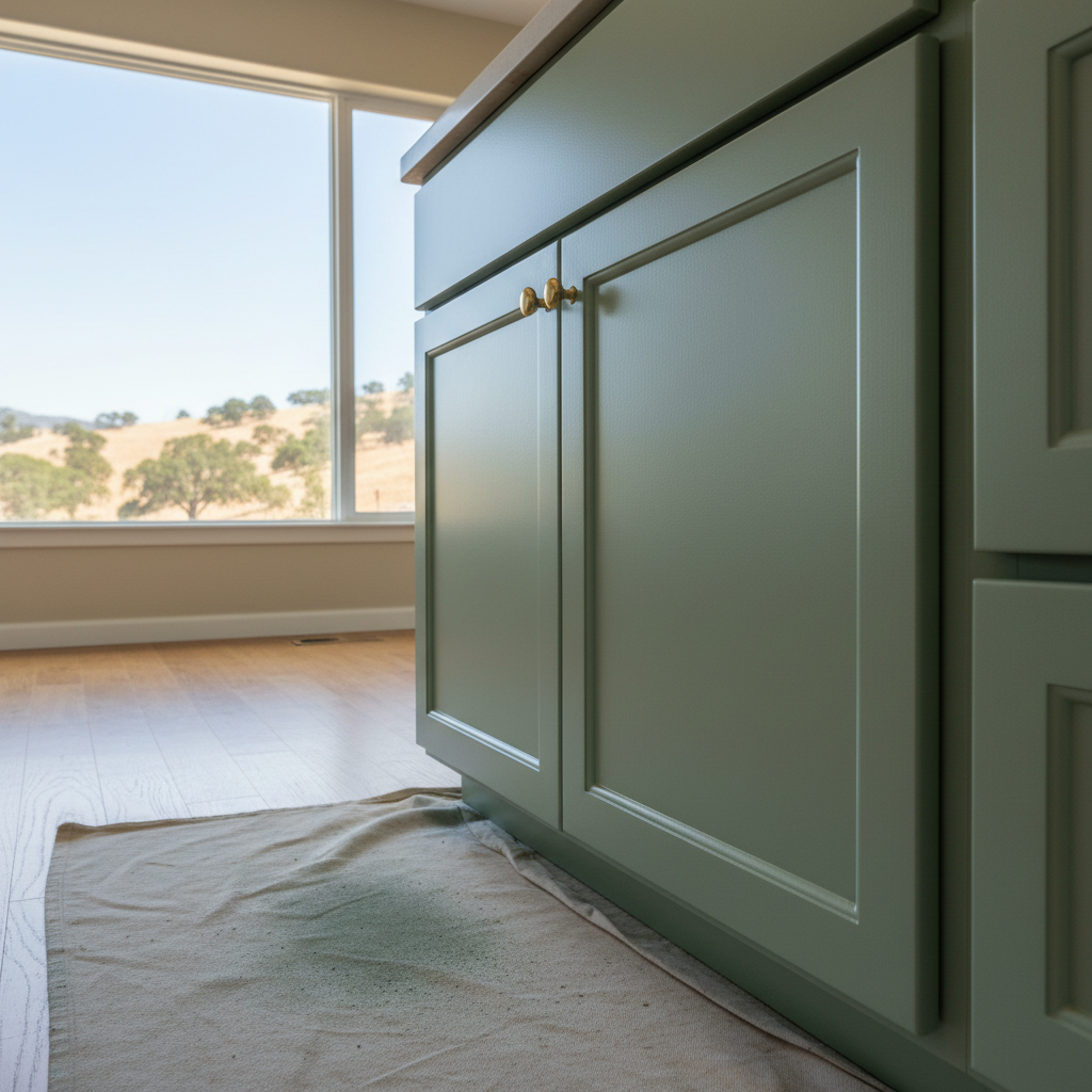 Completed cabinet painting work at a residential property in Auburn, CA
