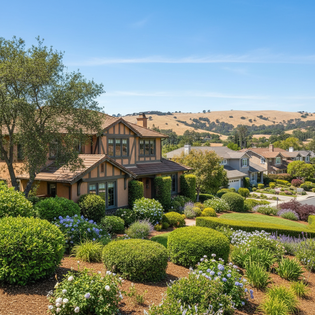 Completed shrub & bush trimming work at a residential property in Menlo Park, CA