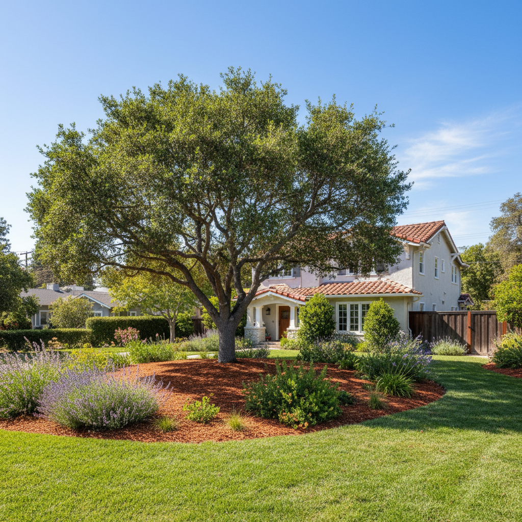 Completed tree health & care work at a residential property in Menlo Park, CA