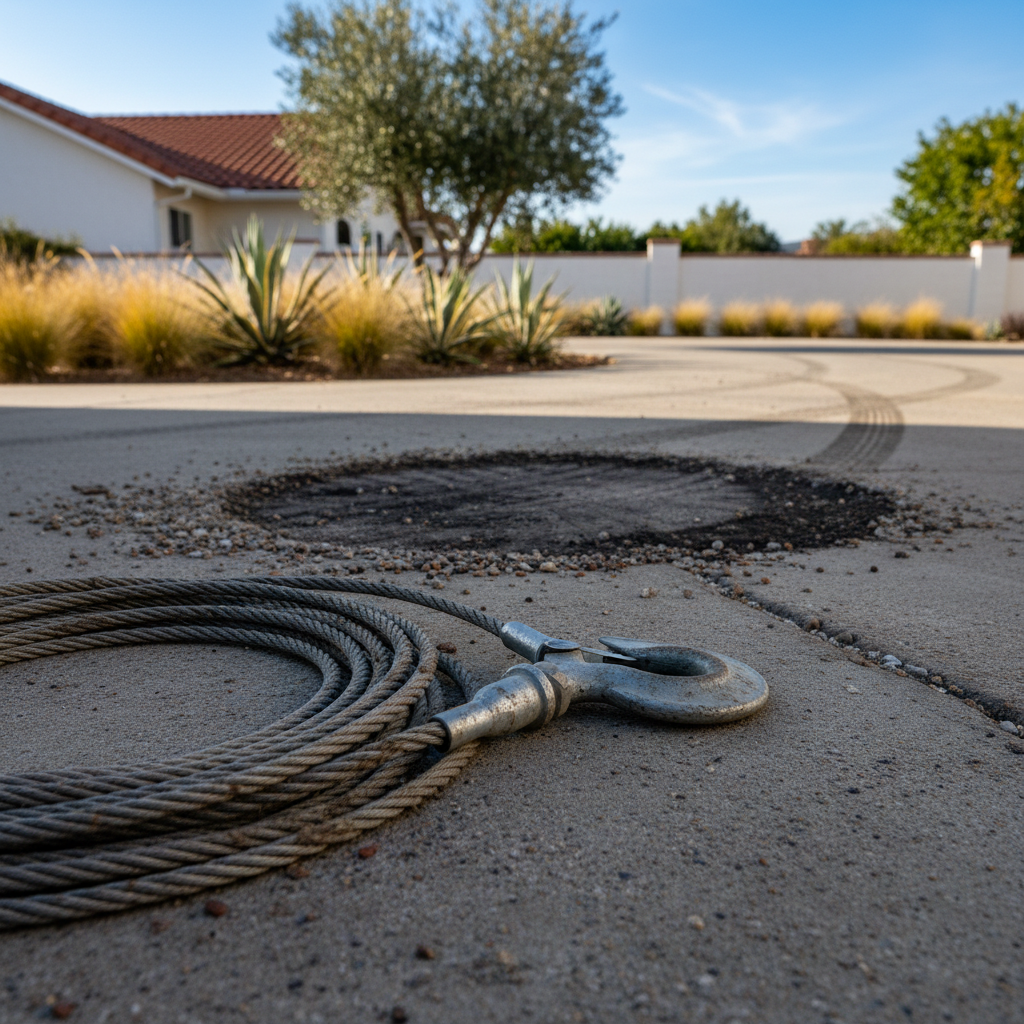 Completed winch out service work at a residential property in Vista, CA