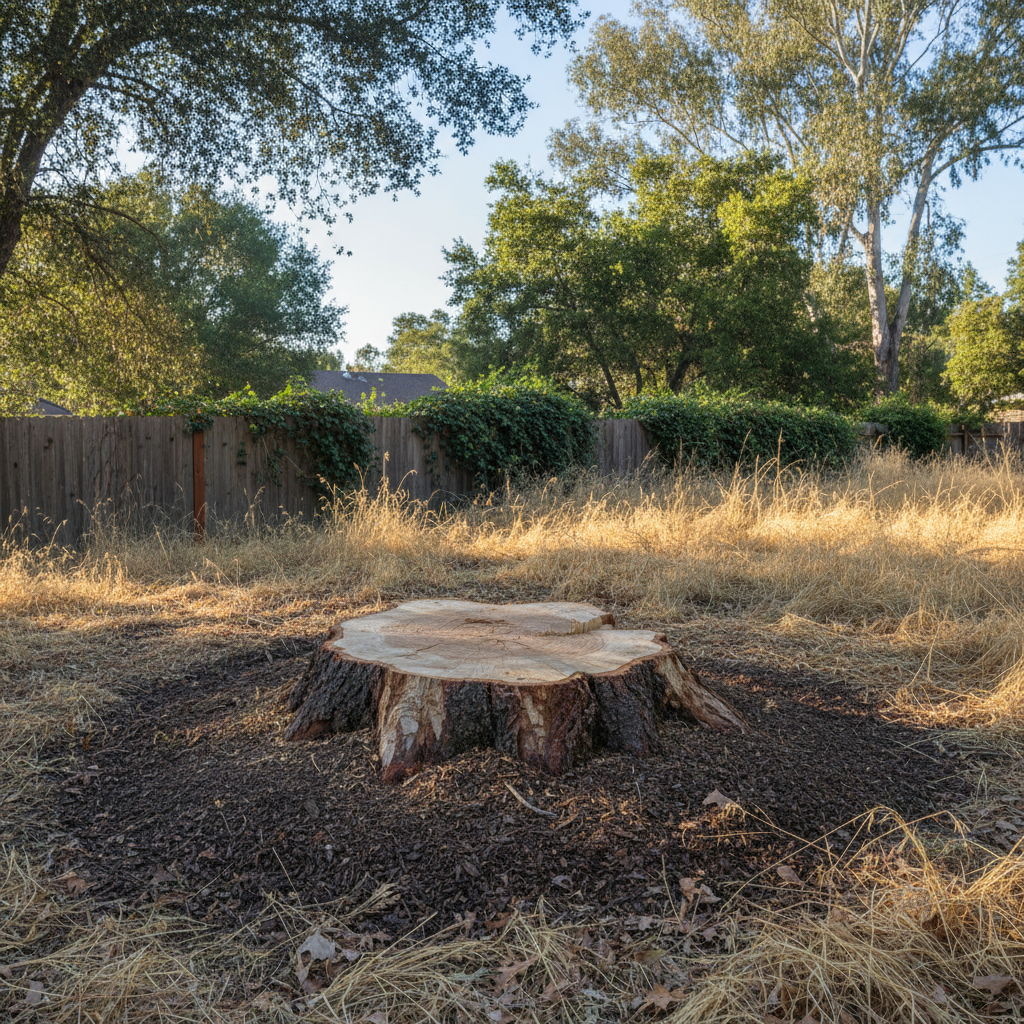 Completed emergency tree removal work at a residential property in Menlo Park, CA