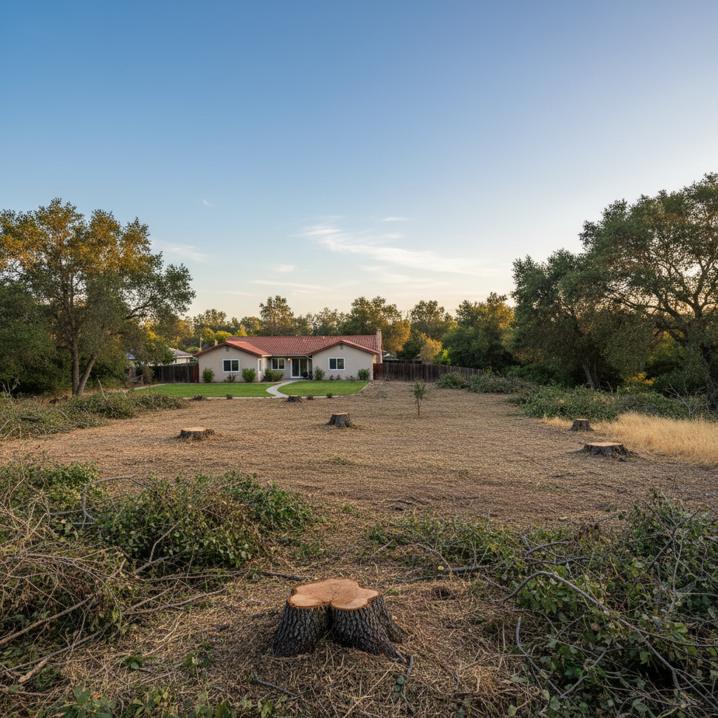 Completed land clearing work at a residential property in San Lorenzo, CA