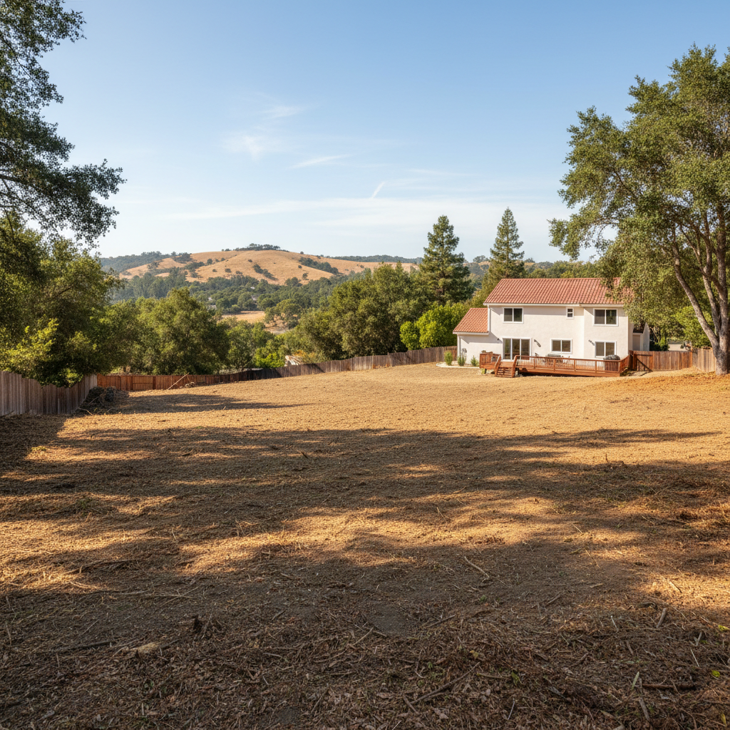 Completed land clearing work at a residential property in Menlo Park, CA
