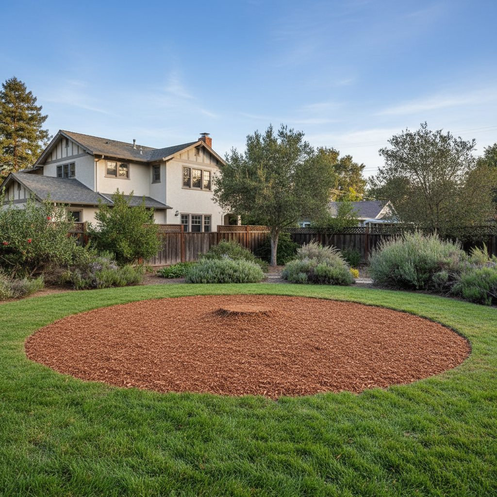 Completed tree removal work at a residential property in Menlo Park, CA
