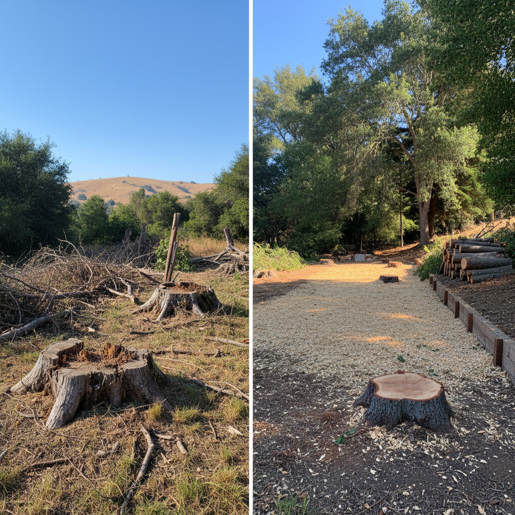 Completed lot clearing work at a residential property in San Lorenzo, CA